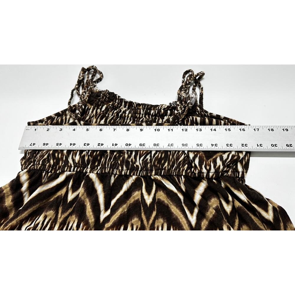 A New Approach Tank Top Womens XL Petite Brown All Over Print 100% Cotton Flowy - Picture 5 of 7